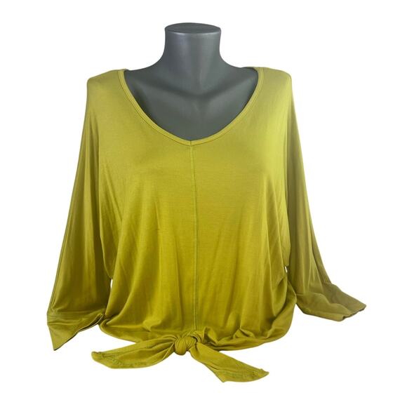 Studio JPR NEW NWT Women's Front Tie Lime Green Blouse Shirt Top Size Medium - Picture 1 of 8